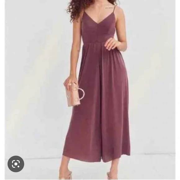 Urban Outfitters Molly Purple Wide Leg Culotte Jumpsuit - Picture 1 of 5